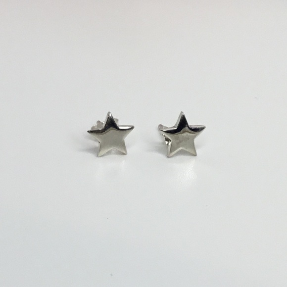 .925 Sterling Silver Star Stud Earrings - Picture 12 of 16